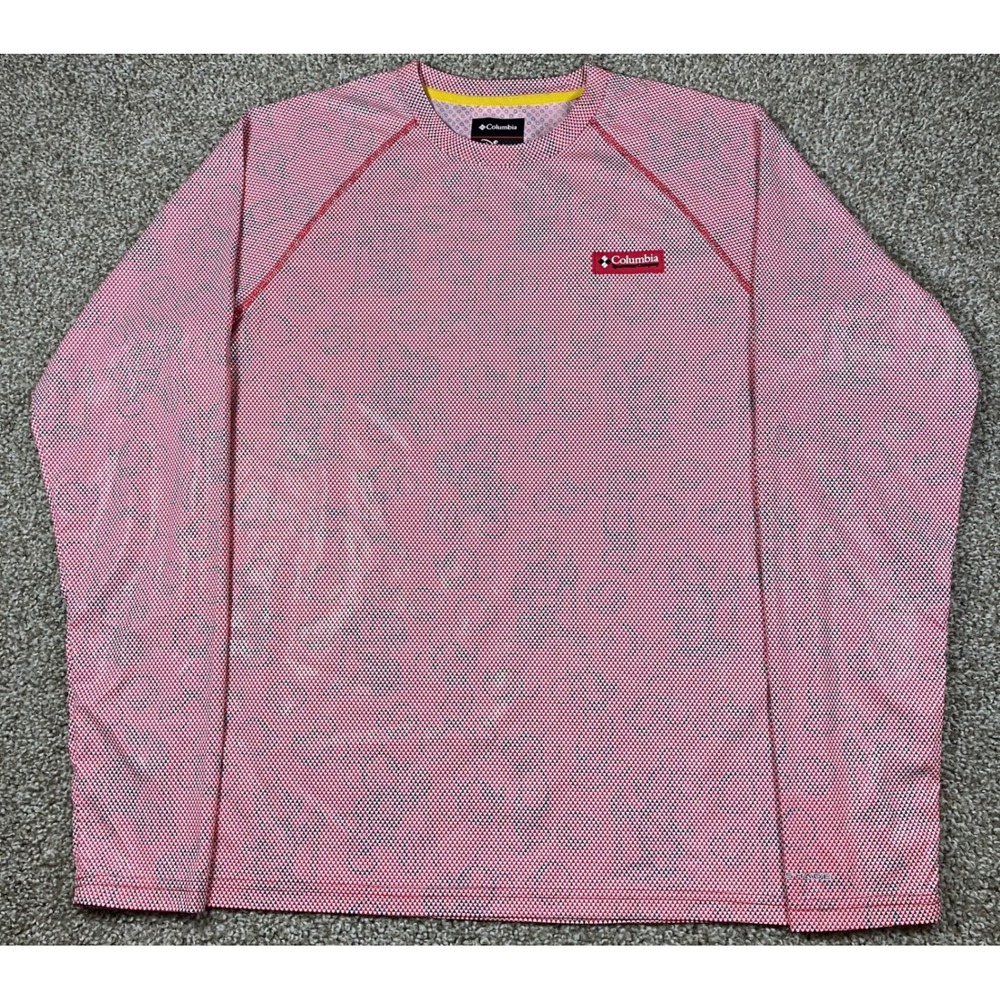 Columbia Disney Mickey Mouse Sun Deflector Shirt Omni-Shade Red Size Medium